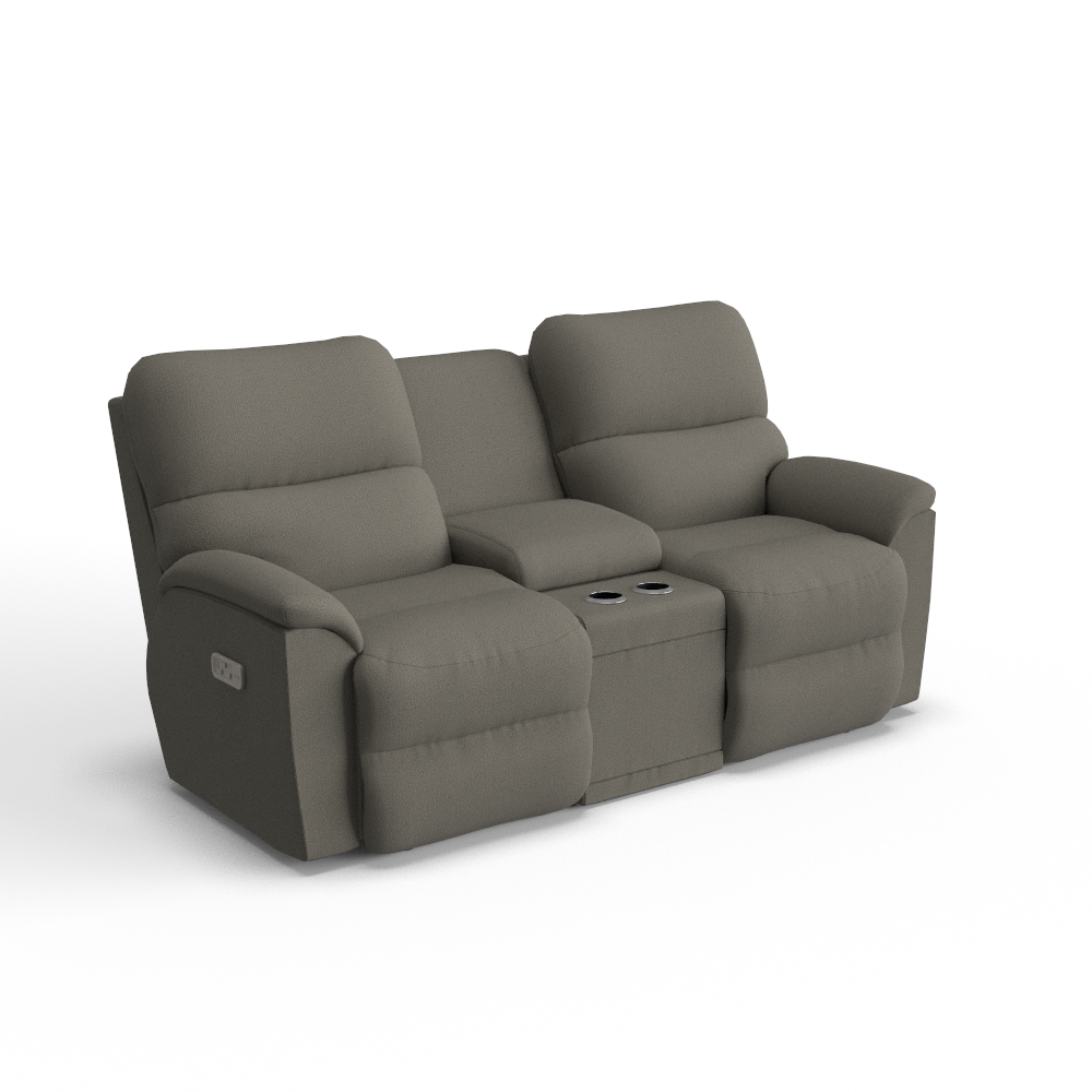 Brooks Power Reclining Loveseat w/ Console Headrest & Lumbar